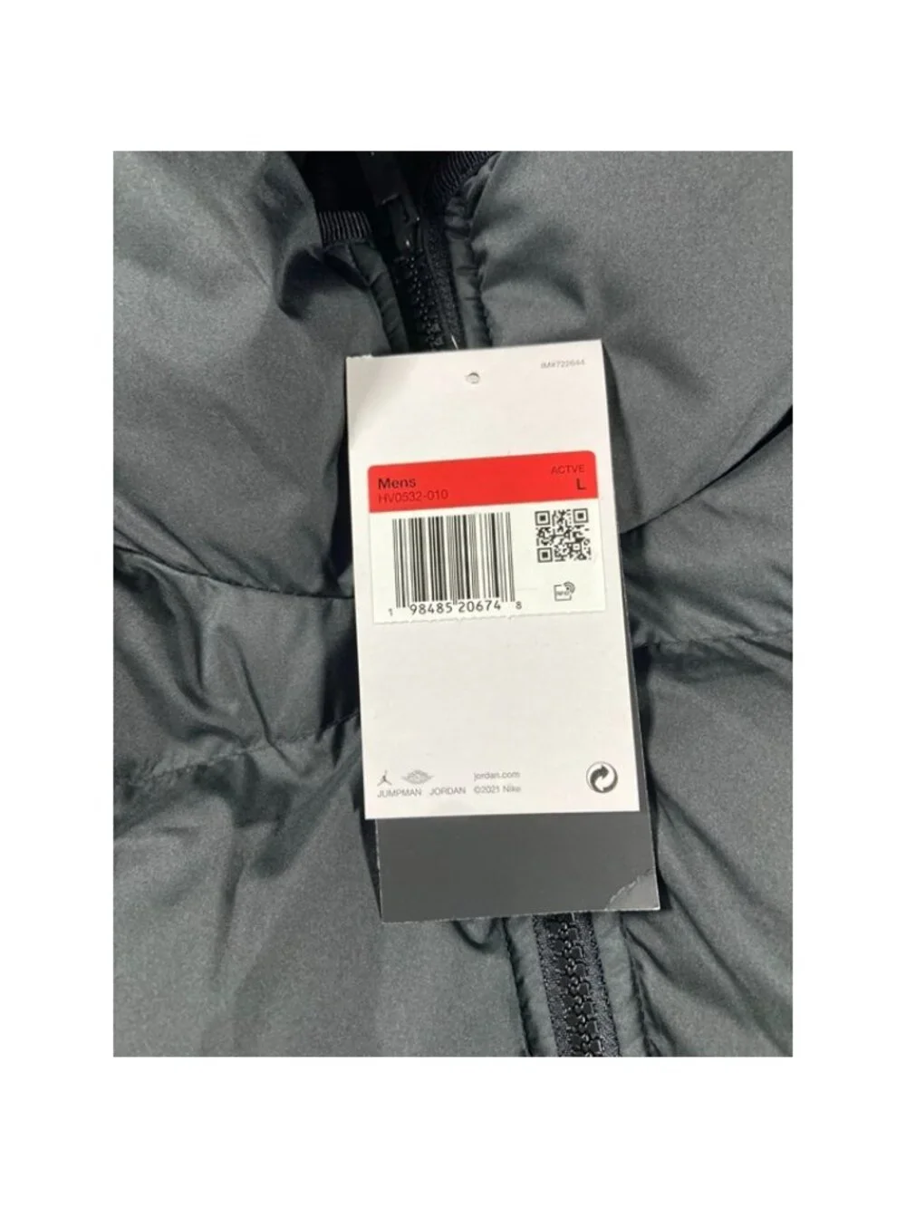 Air Jordan Brooklyn Therma-FIT Puffer Jacket Sz Large Men Black White HV0532-010